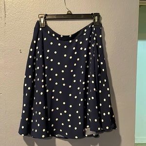41 Hawthorne blue and white polka dot swing skirt